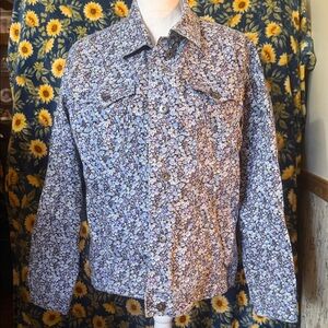 DG2 by Diane Gilman Floral Jean Jacket - Blue and White